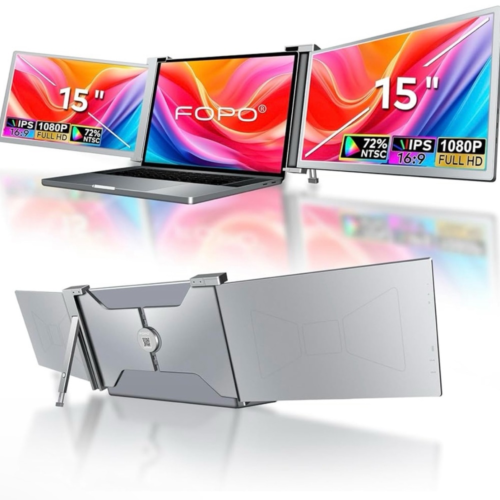 15" FHD 1080P IPS Portable Monitor Extender for Dual Display for Windows/MAC